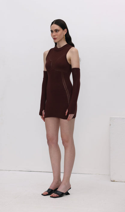 Stretchy Mini Knit Dress Included Sleeves