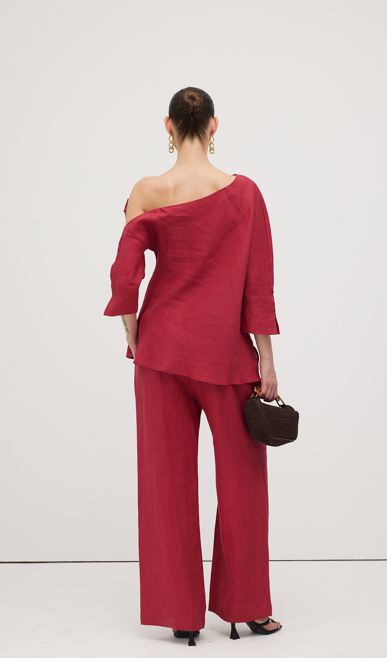 Linen Rose Trousers Suit