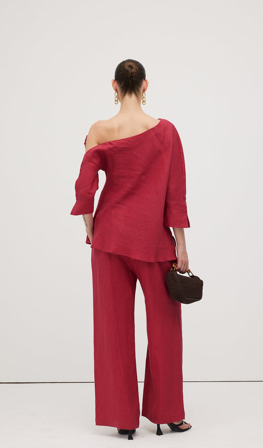 Linen Rose Trousers Suit