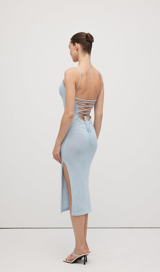 Knitted Halter Back Maxi Dress