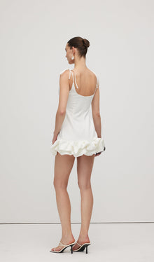 Sleeveless Ruffle Trim Mini Dress