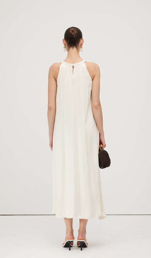 Round Neck Hollow Sleeveless Midi Dress