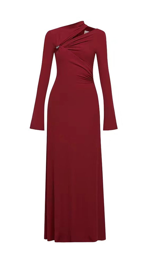 Hollow Out Metallic Decor Maxi Dress
