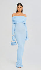 Off Shoulder Slim Fit Maxi Dress