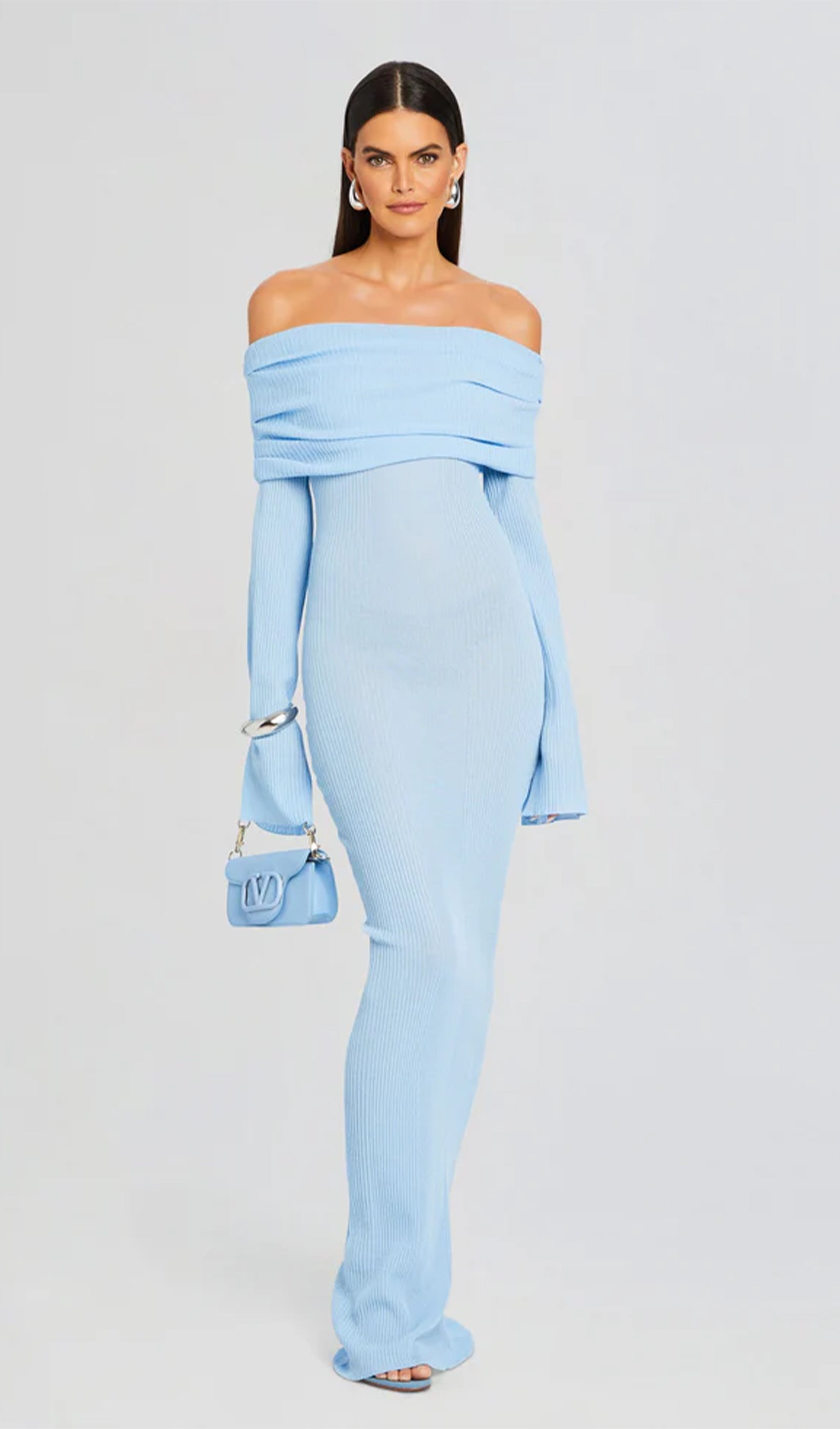 Off Shoulder Slim Fit Maxi Dress