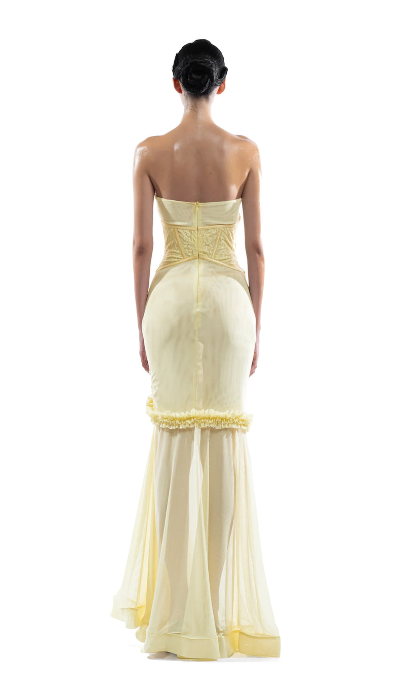 Bandeau Bra Hollow Out Maxi Dress