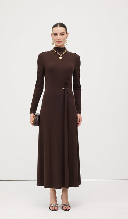 Jersey Metallic Decor Maxi Dress