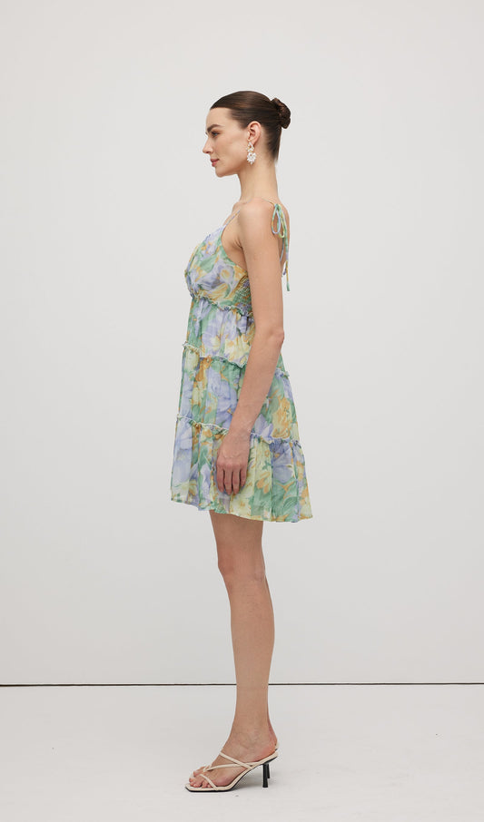 Floral Printed Smocked Mini Dress