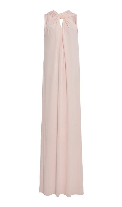 Twisted Georgette Gown Maxi Dress