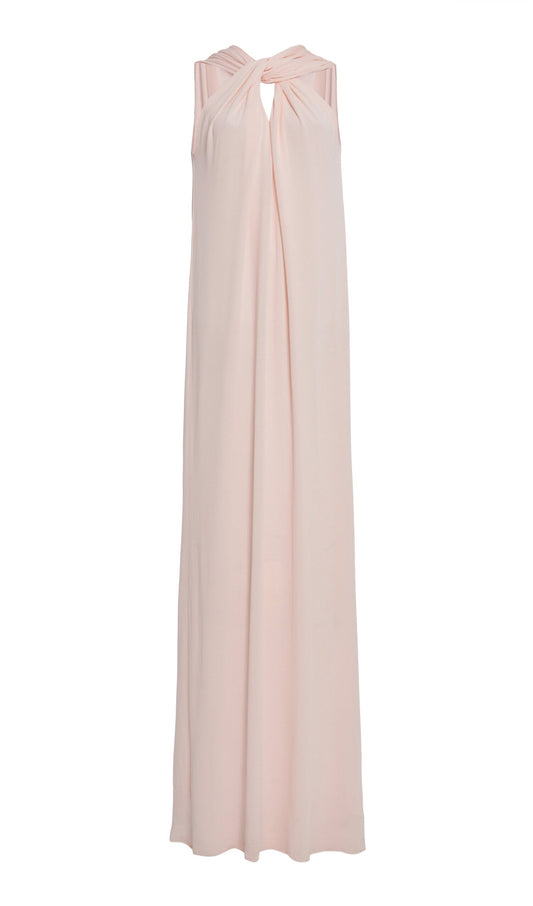 Twisted Georgette Gown Maxi Dress