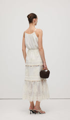 Lace Embroidery Bohemian Midi Skirt