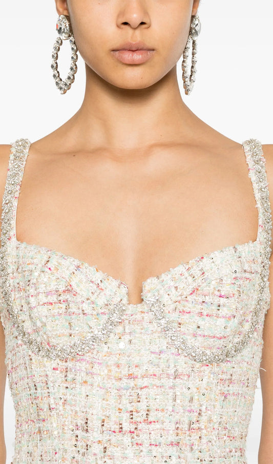 Embellished Boucle Mini Dress