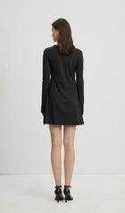 Hollow Out Mini Dress Black