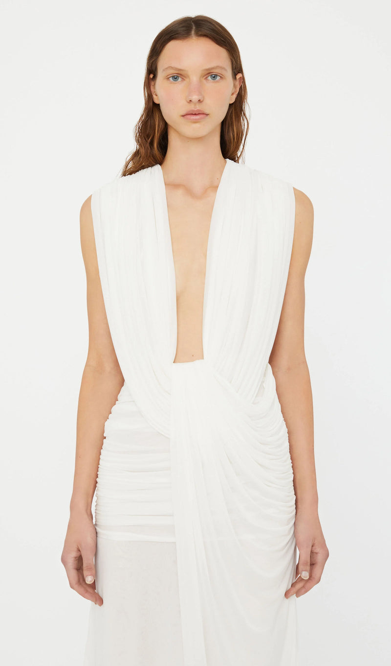 Ripple Drape Maxi Dress