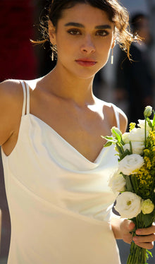 Satin Cowl-Neck Maxi Dress