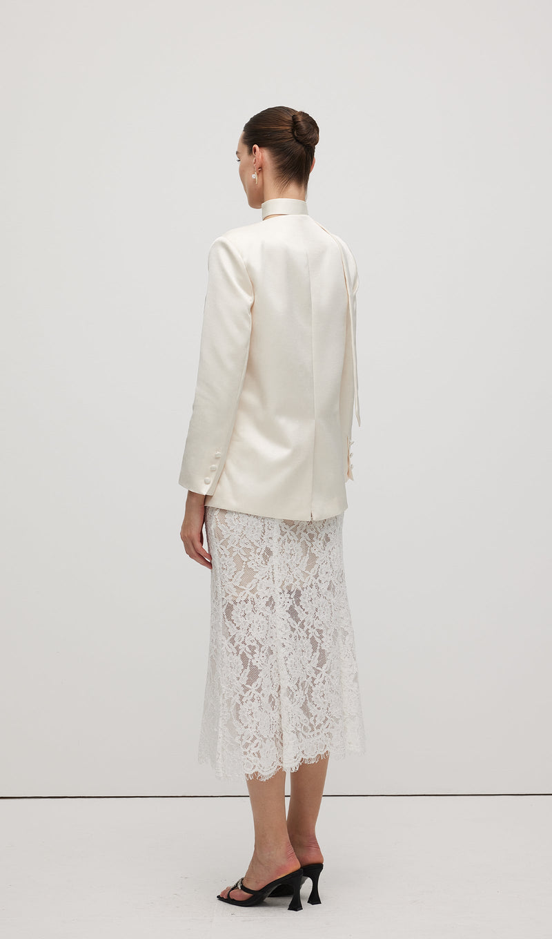 Lace Bodycon Midi Skirt