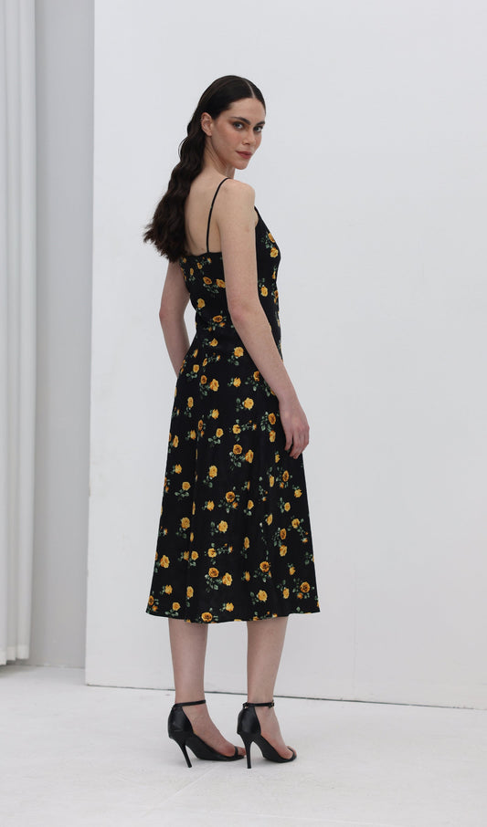 Flower Slip Midi Dress