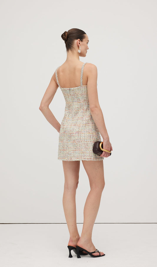 Embellished Boucle Mini Dress