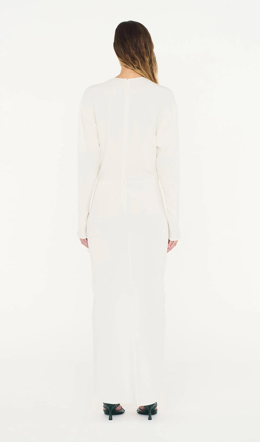 Ruched Split Long Sleeve Maxi Dress