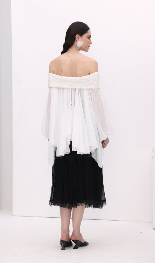Off Shoulder Mesh  Mini Dress