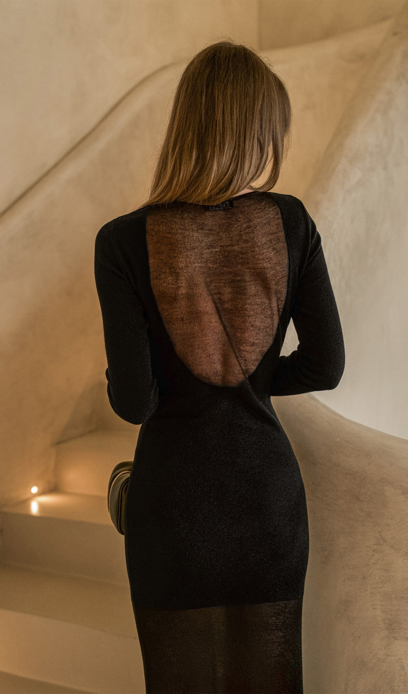 Fitted In Jersey Blend Maxi Dress