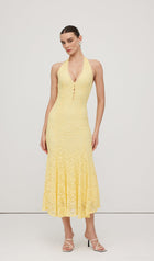 Halter Lace Midi Dress