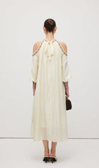 Embroidered Off Shoulder Midi Dress