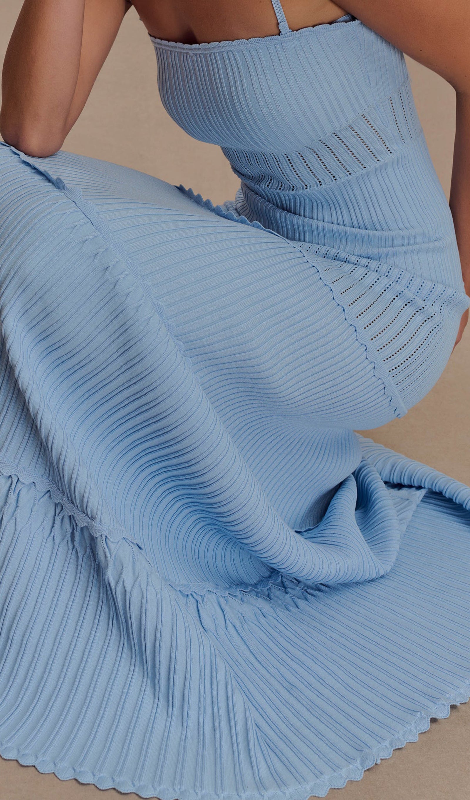 Pointelle Knit Maxi Dress