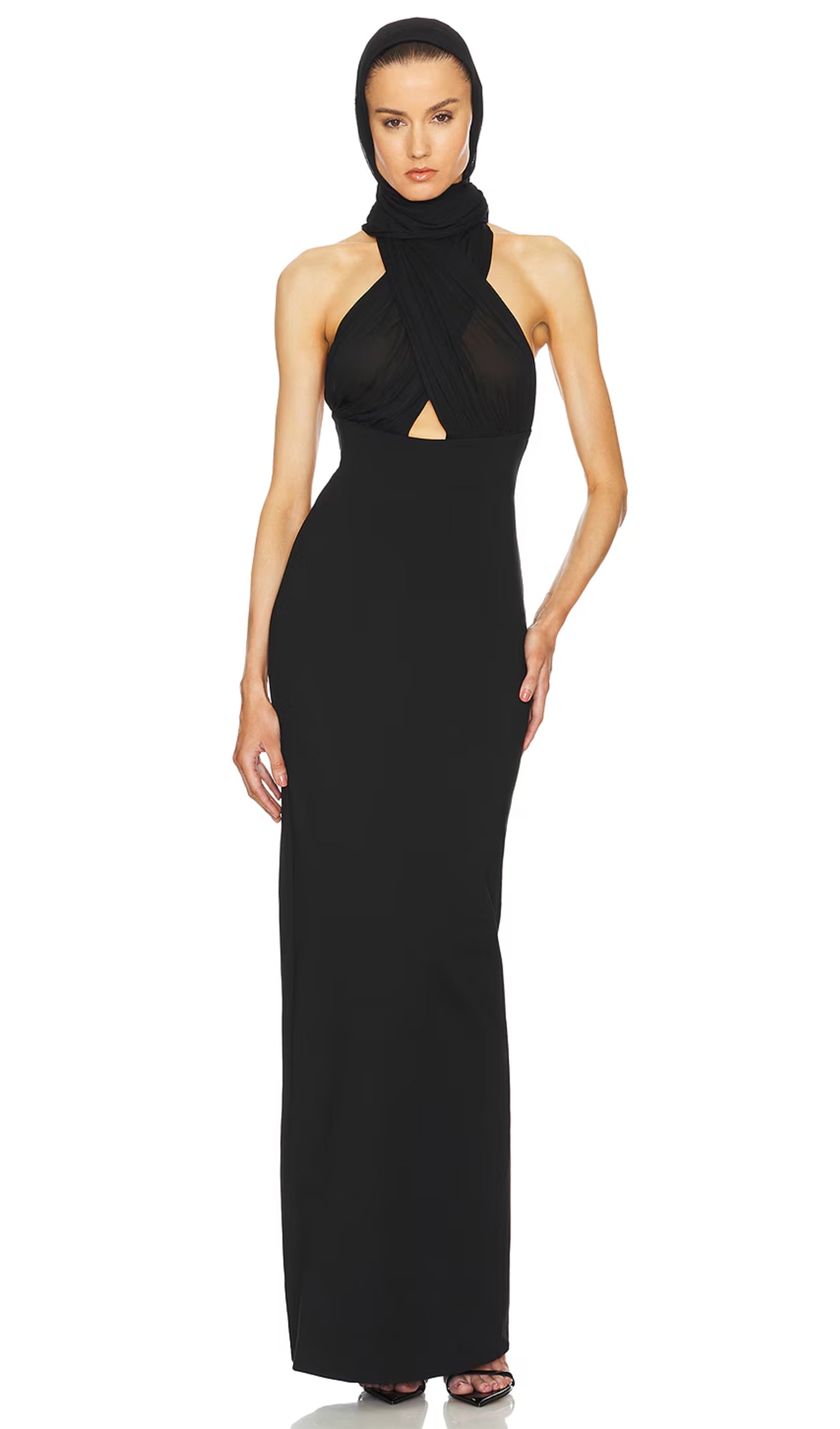 Halter Mesh Maxi Dress