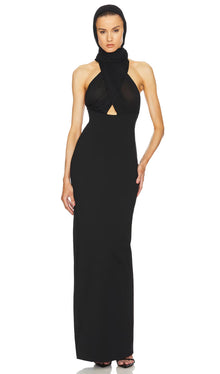 Halter Mesh Maxi Dress