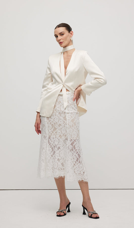 Satin V Neck Blazer