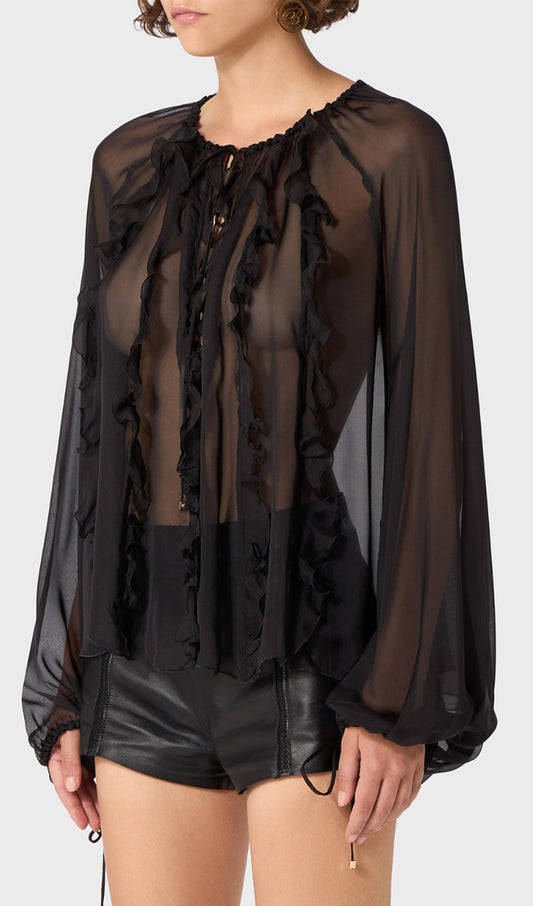 Georgette Blouse With Ruffles