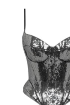 Sequin Spaghetti Strap Corset Top and Skirt Two-Piece Set