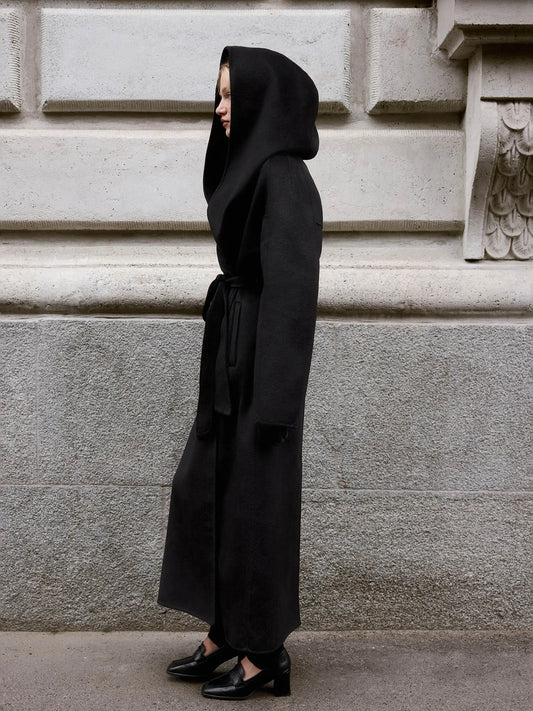 Hooded Double-Faced Wool Coat