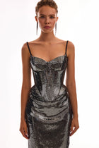 Sequin Spaghetti Strap Corset Top and Skirt Two-Piece Set