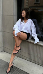 Solid Lantern Sleeve Shirt Top