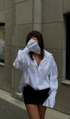 Solid Lantern Sleeve Shirt Top