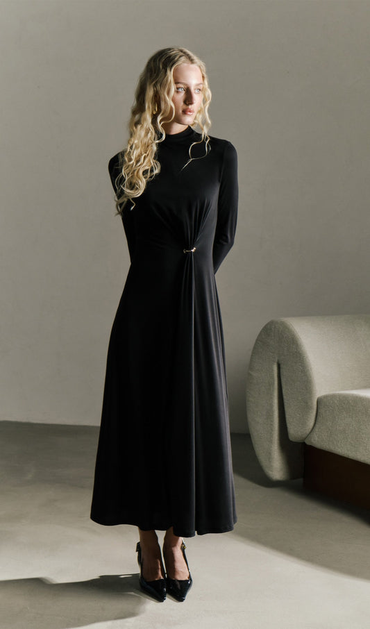 Jersey Metallic Decor Maxi Dress