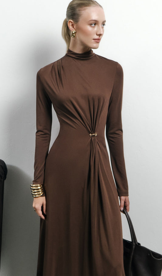 Jersey Metallic Decor Maxi Dress