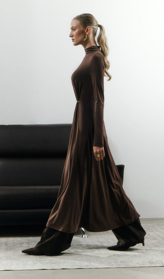 Jersey Metallic Decor Maxi Dress