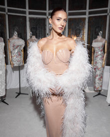 Shell-Shaped Strapless Sequin Dress