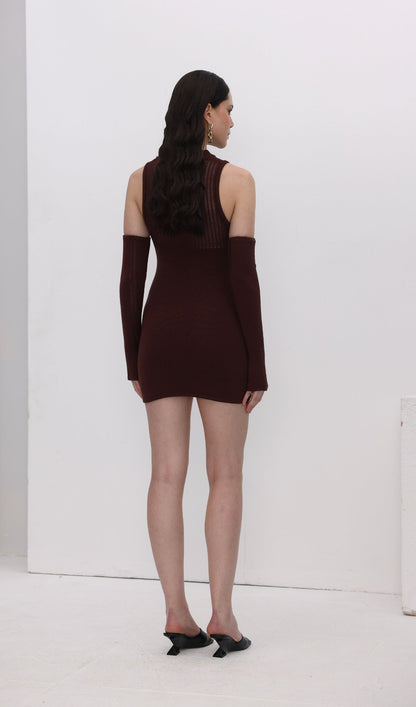 Stretchy Mini Knit Dress Included Sleeves