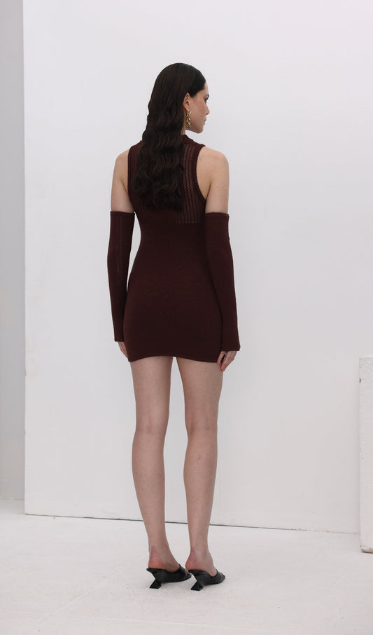 Stretchy Mini Knit Dress Included Sleeves