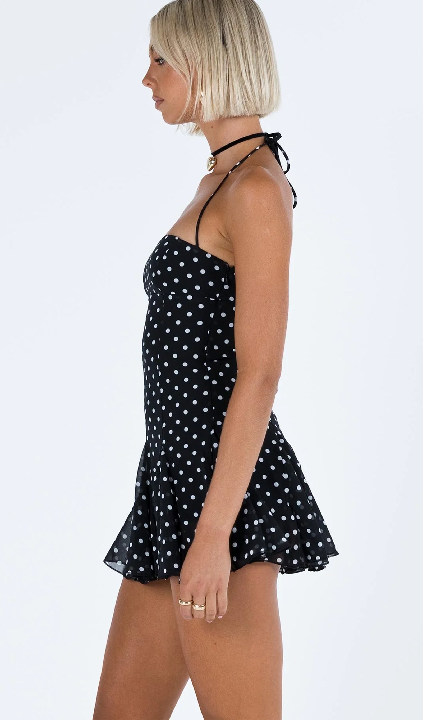Polka Dot Ruffle Mini Dress