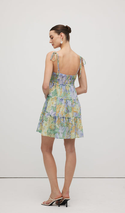 Floral Printed Smocked Mini Dress