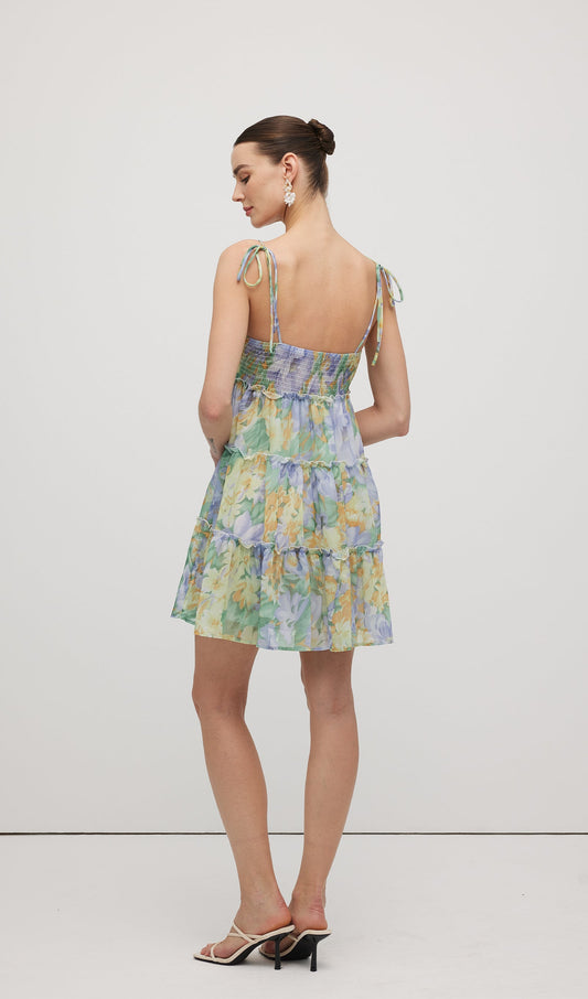 Floral Printed Smocked Mini Dress