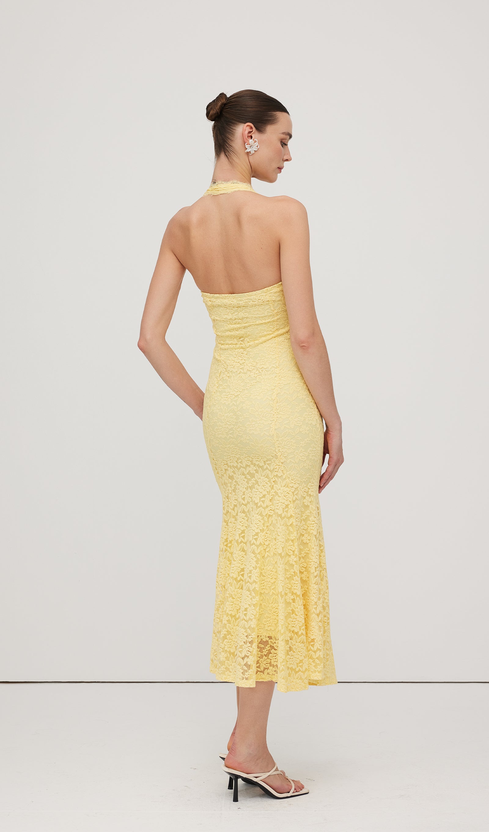 Halter Lace Midi Dress