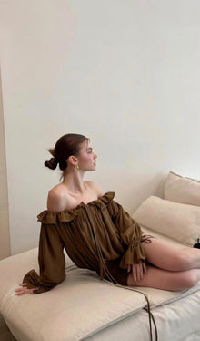 Off Shoulder Ruffled Mini Dress