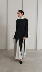 Knitted Triangular Inserts Maxi Dress