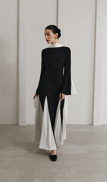 Knitted Triangular Inserts Maxi Dress